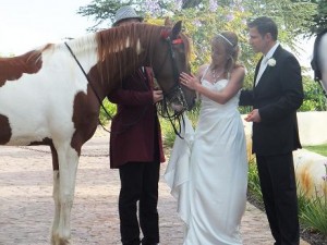 Commander, a model at a wedding